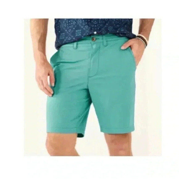 Sonoma Shorts Mens Size 28 Aqua Teal  Flexwear Flat Front Chino Summer NEW - Picture 1 of 4